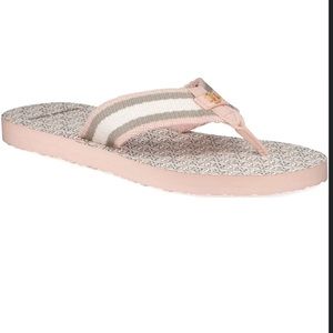 Tory Burch Gemini Link Flip Flips, pink and gray size 6